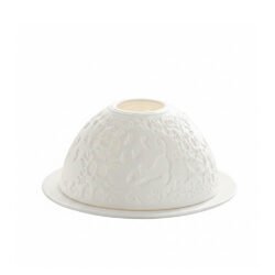 Embossed White Porcelain Tealight Candle Holder