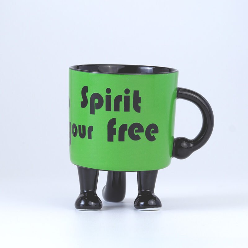 Black Monster Coffee Mugs Set (5 oz. Cup and 6″ Saucer)