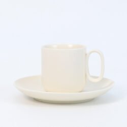 white coffee cups and saucers by ENjoycePicks