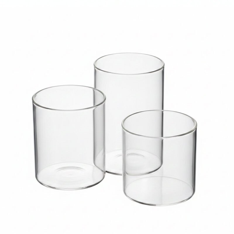 Fillable Glass Hurricane Candle Holders 3 PCS Set