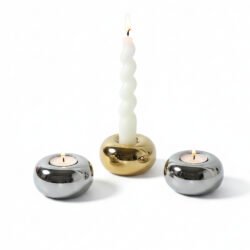Gold Ceramic Candle Holder
