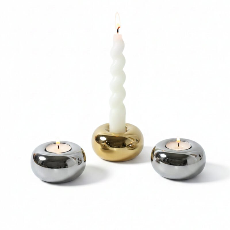 Gold Ceramic Candle Holder