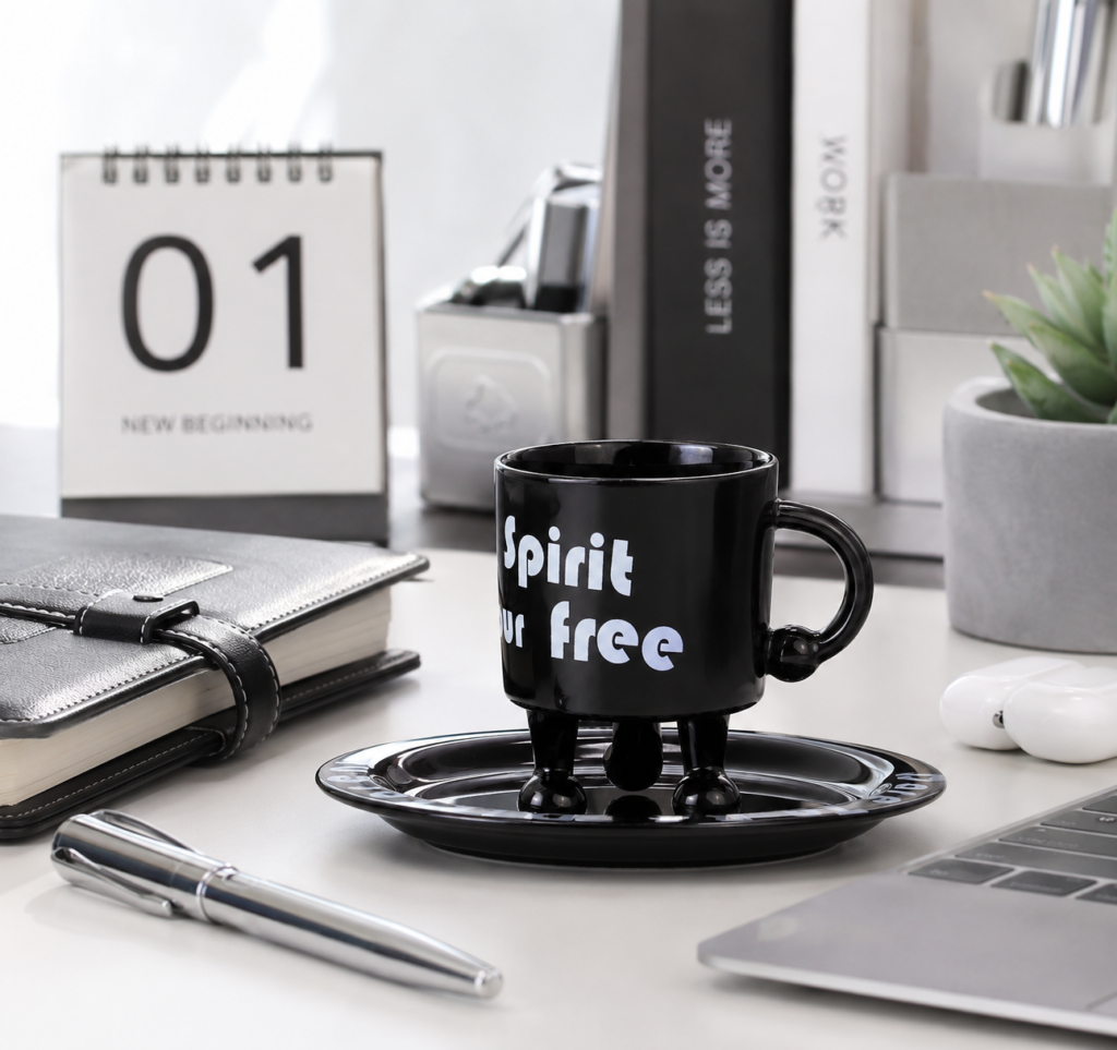 Black Monster Coffee Mugs Set for Graduation Gifts